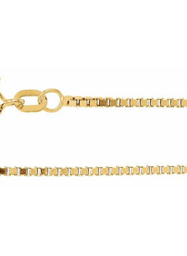 14K Yellow Gold 1.3 mm Diamond-Cut Box 16