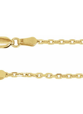 14K Yellow Gold 2 mm Diamond-Cut Cable 18