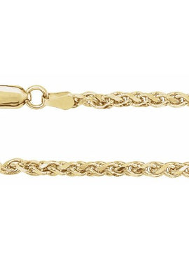 14K Yellow Gold 2.75 mm Diamond-Cut Wheat 16