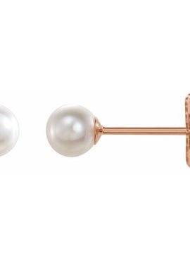 14K White Gold Cultured White Akoya Pearl Earrings