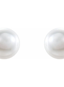 14K White Gold Cultured White Akoya Pearl Earrings