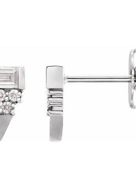14K White Gold 1/4 CTW Natural Diamond Geometric Earrings