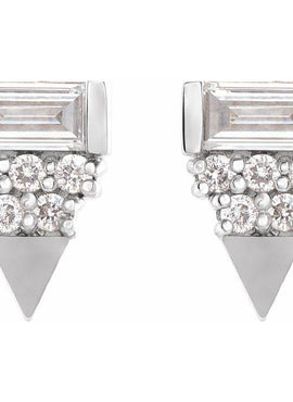 14K White Gold 1/4 CTW Natural Diamond Geometric Earrings