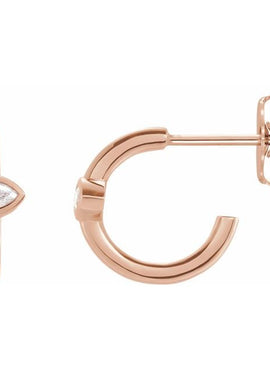 14K White Gold 1/5 CTW Natural Diamond Huggie Hoop Earrings