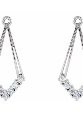 14K White Gold 1/4 CTW Natural Diamond Earring Jackets
