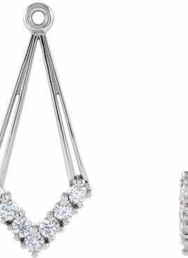 14K White Gold 1/4 CTW Natural Diamond Earring Jackets