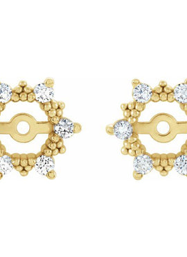 14K Yellow Gold 1/5 CTW Diamond Earring Jackets with 4.5mm ID