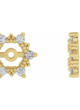 14K Yellow Gold 1/5 CTW Diamond Earring Jackets with 4.5mm ID