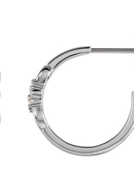 14K White Gold .08 CTW Natural Diamond Infinity-Inspired Hoop Earrings