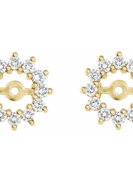 14K Yellow Gold 3/8 CTW Diamond Earring Jackets with 4.2mm ID