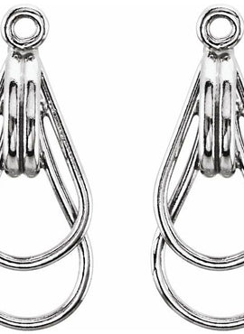 14K White Gold Freeform Earring Jackets
