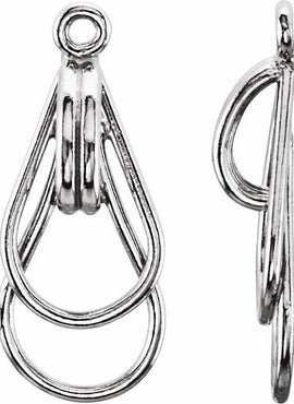 14K White Gold Freeform Earring Jackets