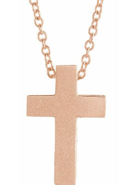 14K White Gold Scroll Cross Pendant