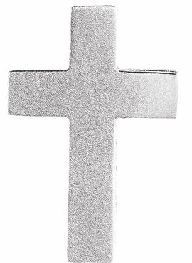 14K White Gold Scroll Cross Pendant