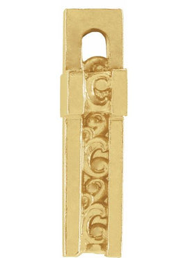 14K White Gold Scroll Cross Pendant