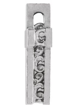 14K White Gold Scroll Cross Pendant