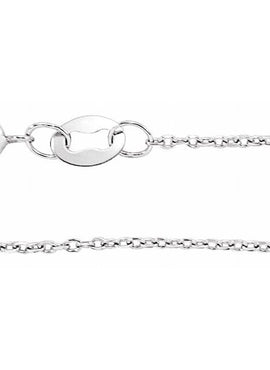 14K White Gold 1 mm Adjustable Diamond-Cut Cable 16-18