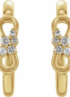 14K White Gold .08 CTW Natural Diamond Infinity-Inspired Hoop Earrings