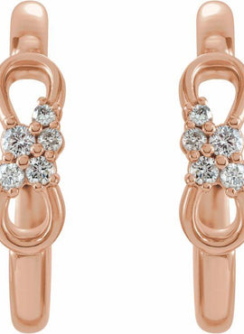 14K White Gold .08 CTW Natural Diamond Infinity-Inspired Hoop Earrings
