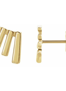 14K White Gold Fan Ear Climbers