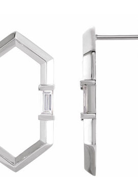 14K White Gold 1/3 CTW Natural Diamond Geometric Earrings