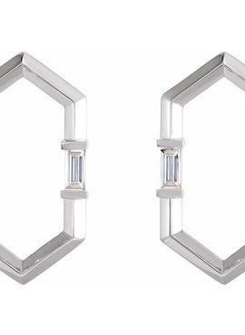 14K White Gold 1/3 CTW Natural Diamond Geometric Earrings