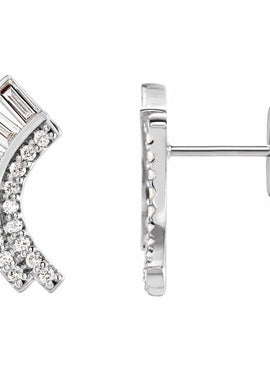 14K White Gold 1/3 CTW Natural Diamond Fan Earrings