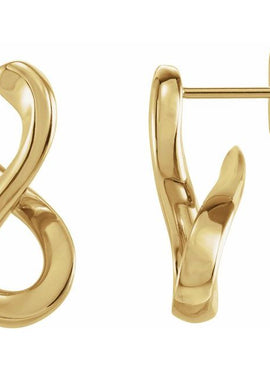 14K White Gold Infinity-Inspired Drop Earrings