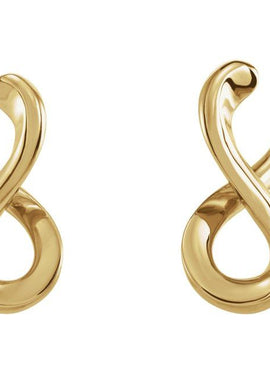 14K White Gold Infinity-Inspired Drop Earrings