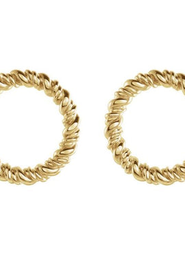 14K White Gold 9.4 mm Circle Rope Earrings