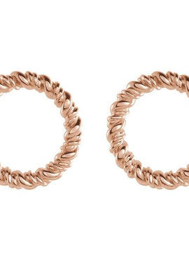 14K White Gold 9.4 mm Circle Rope Earrings