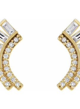 14K White Gold 1/3 CTW Natural Diamond Fan Earrings