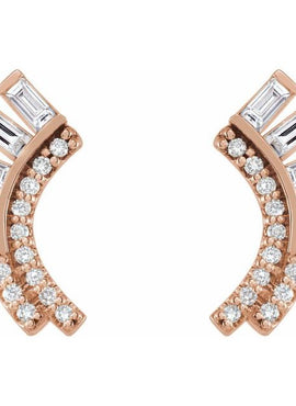 14K White Gold 1/3 CTW Natural Diamond Fan Earrings