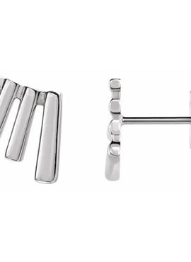 14K White Gold Fan Ear Climbers