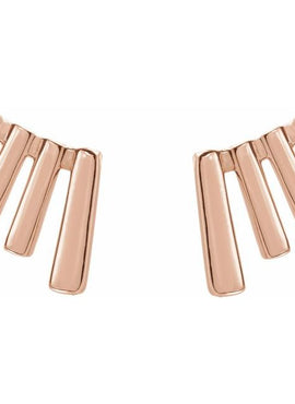 14K White Gold Fan Ear Climbers