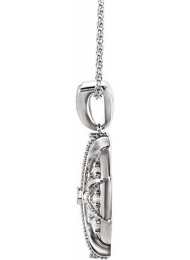 14K White Gold 1/4 CTW Natural Diamond Vintage-Inspired Pendant