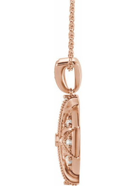 14K White Gold 1/4 CTW Natural Diamond Vintage-Inspired Pendant