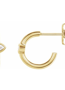 14K White Gold 1/5 CTW Natural Diamond Huggie Hoop Earrings