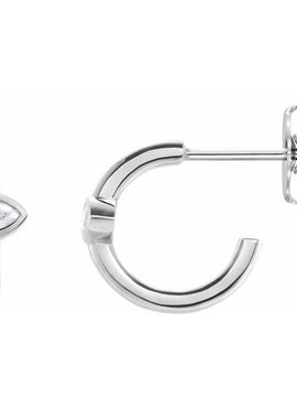 14K White Gold 1/5 CTW Natural Diamond Huggie Hoop Earrings