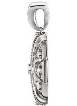 14K White Gold 1/4 CTW Natural Diamond Vintage-Inspired Pendant