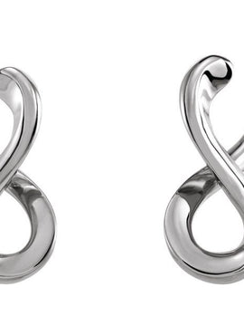 14K White Gold Infinity-Inspired Drop Earrings