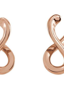 14K White Gold Infinity-Inspired Drop Earrings