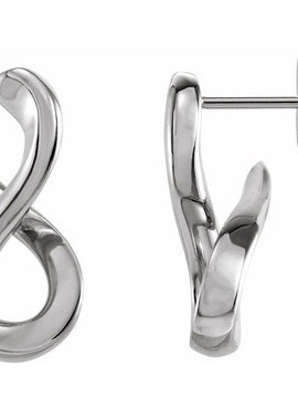 14K White Gold Infinity-Inspired Drop Earrings