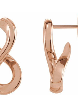 14K White Gold Infinity-Inspired Drop Earrings