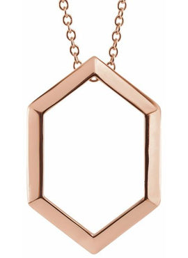 14K White Gold 21.68x14.55 mm Geometric Pendant