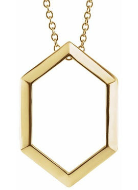 14K White Gold 21.68x14.55 mm Geometric Pendant