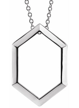 14K White Gold 21.68x14.55 mm Geometric Pendant