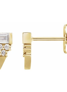 14K White Gold 1/4 CTW Natural Diamond Geometric Earrings