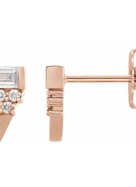 14K White Gold 1/4 CTW Natural Diamond Geometric Earrings