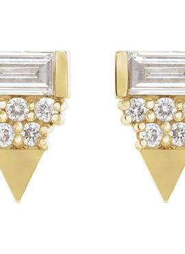 14K White Gold 1/4 CTW Natural Diamond Geometric Earrings